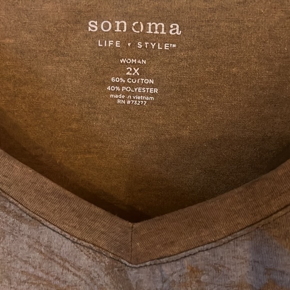 Sonoma Brown Tee Eiffel Tower Sz 2X - Picture 2 of 6